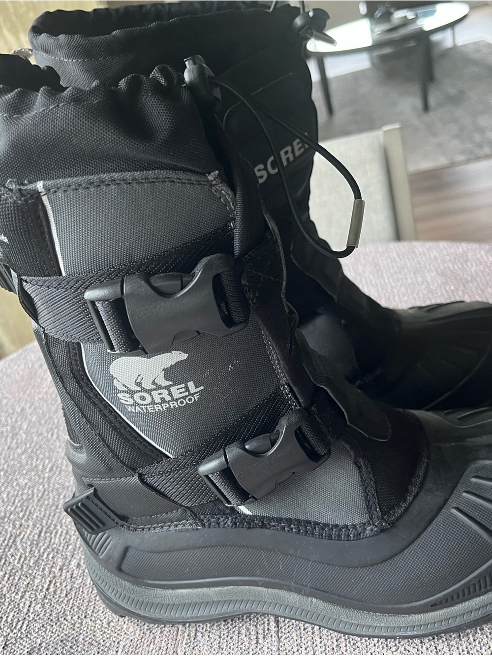 Sorel Black Insulated Boot Interior with SOREL.COM Label